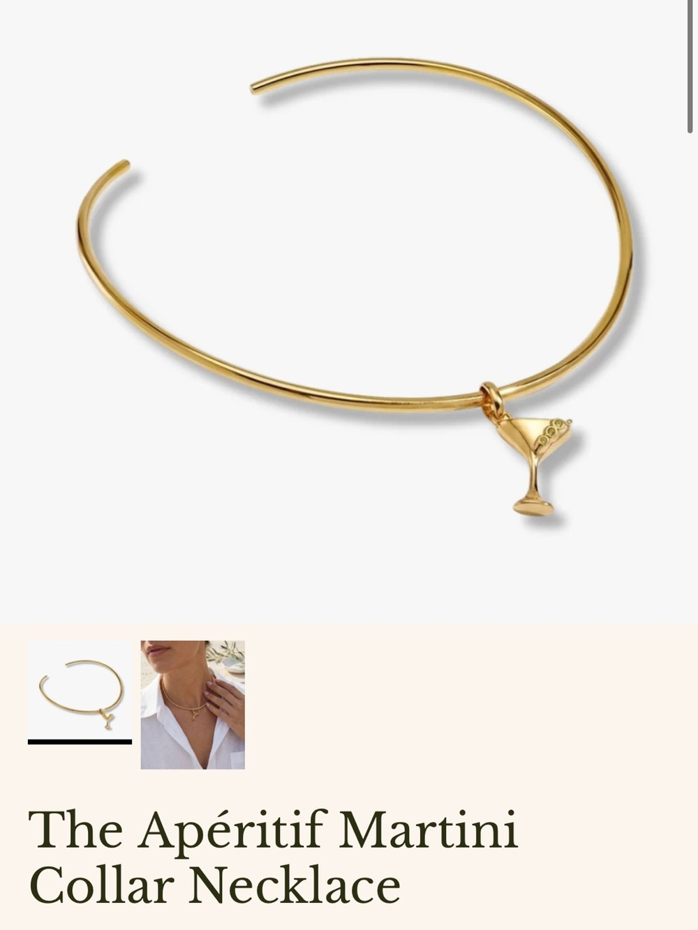 The Apéritif Martini Collar Necklace - Gold